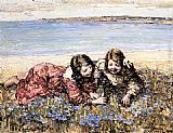 Gathering Flowers by the Seashore by Edward Atkinson Hornel